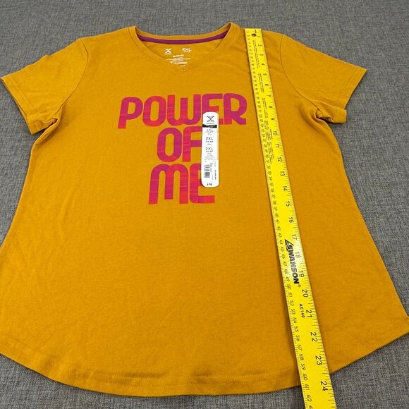 NEW! Xersion Big Girls T-Shirt "Power Of Me" 2XL Cotton‎ Blend Quick Dry V-Neck - Picture 4 of 7